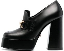 (Women) Versace Leather Round-Toe Slip-On Black 'Block Heel' 1010175-DVT2P_1B00V (Women) Versace Leather Round-Toe Slip-On Black 'Block Heel' 1010175-DVT2P_1B00V