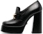 (W) Versace Kulit Slip-On Hujung Bulat Hitam 'Tumit Blok' 1010175-DVT2P_1B00V
