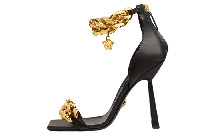 (Women) Versace Leather Sandal 'Black' DST568P-DNA32_KVO41