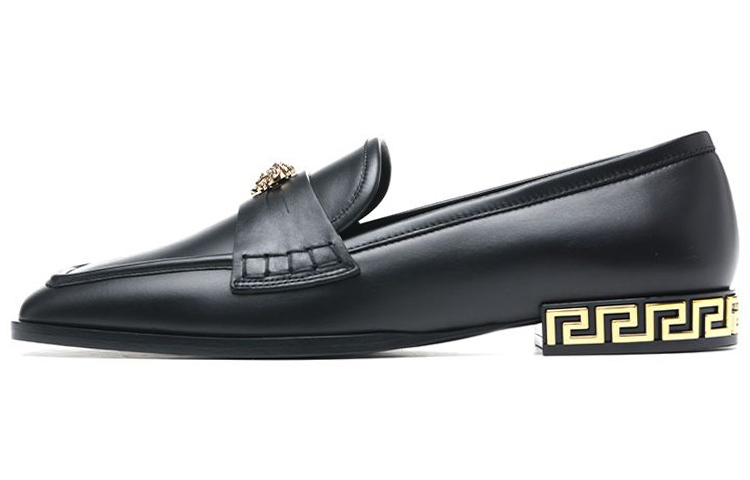 (Women) Versace Leather Square-Toe Loafer 'Black' 1003586-DVT2P_1B00V