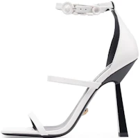 (Women) Versace Leather Stiletto Buckle Sandal 'Black and White' 1004674-1A03425-1W040 (Women) Versace Leather Stiletto Buckle Sandal 'Black and White' 1004674-1A03425-1W040