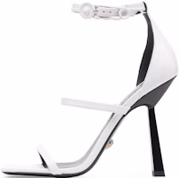 (Women) Versace Leather Stiletto Buckle Sandal 'Black and White' 1004674-1A03425-1W040 (Women) Versace Leather Stiletto Buckle Sandal 'Black and White' 1004674-1A03425-1W040
