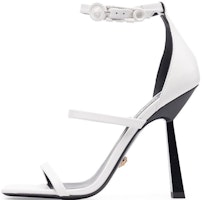 (Women) Versace Leather Stiletto Buckle Sandal 'Black and White' 1004674-1A03425-1W040 (Women) Versace Leather Stiletto Buckle Sandal 'Black and White' 1004674-1A03425-1W040