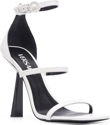 (Women) Versace Leather Stiletto Buckle Sandal 'Black and White' 1004674-1A03425-1W040 Order (Women) Versace Leather Stiletto Buckle Sandal 'Black and White' 1004674-1A03425-1W040