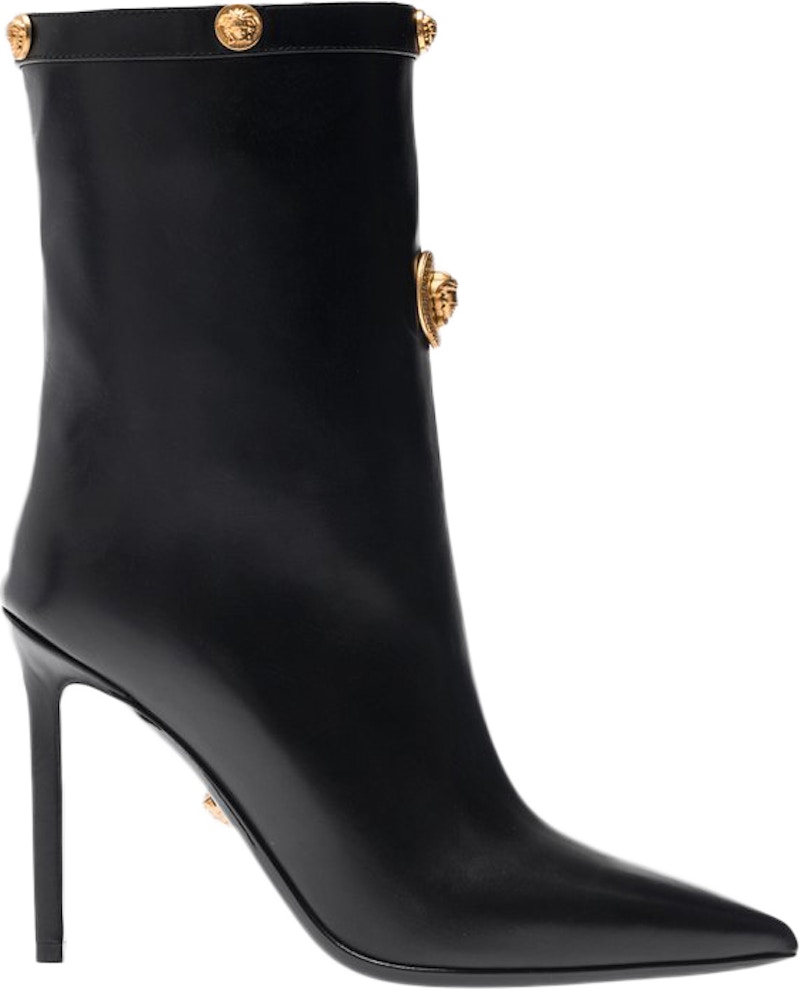 Buy (W) ヴェルサーチ レザー スティレット x キス ブラック VSDSR8940-DVT2P-D41