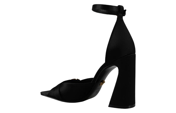 (W) Versace Leather Toe Loop Buckle Slide 'Black' 圖 5