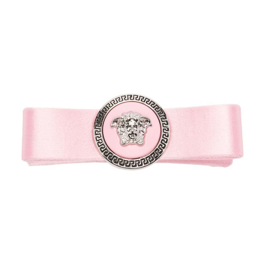 (Women) VERSACE Logo Design  Pink Viscose Hair Clip 10122561A10854