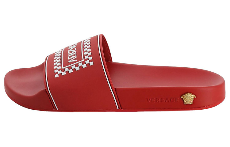 (W) Versace Logo Flat 'Fashion Slide Red'