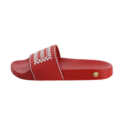 (W) Versace Logo Flat 'Fashion Slide Red'