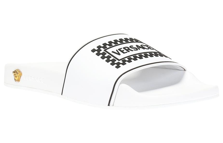 (W) Versace Logo Pool Slide 'White Checkerboard' 圖 2