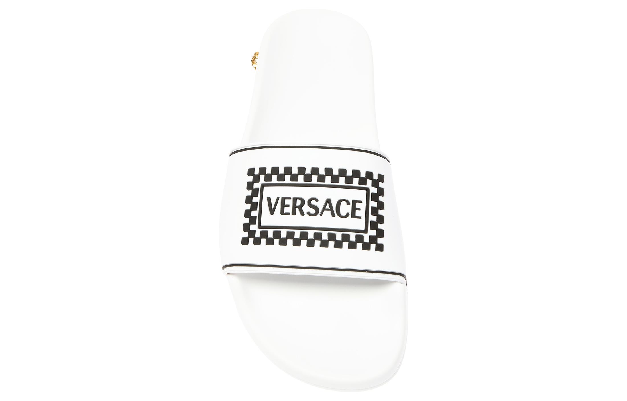 (W) Versace Logo Pool Slide 'White Checkerboard' 圖 3