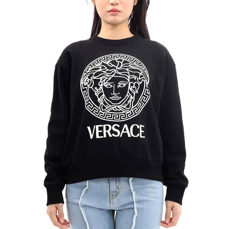 (Women) VERSACE Logo Print Crewneck Long Sleeve Sweatshirt Women’s Black. 1004132-1A01174-1B000 圖 3