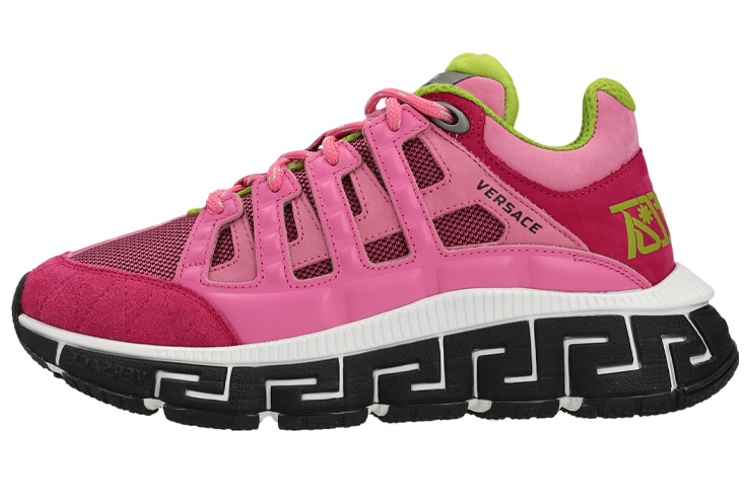 (W) Versace Low Top 'Pink Polyester Lace-Up Non-Slip'