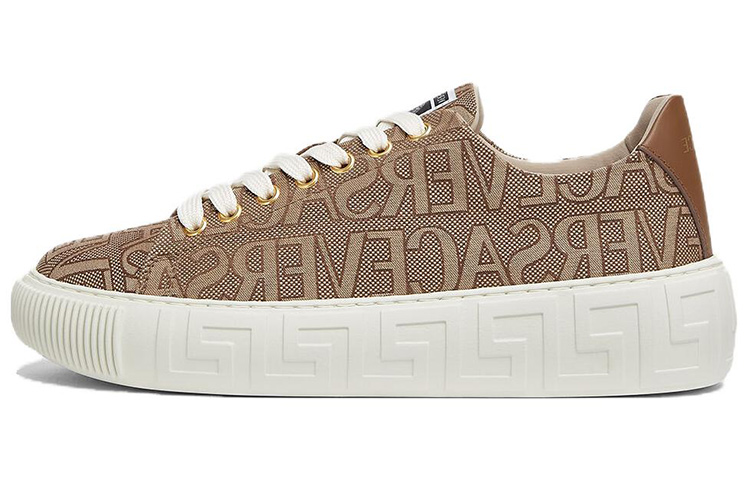 (Women) Versace Low Top Lace-Up 'White Brown' 1004184-1A07977_2N24V