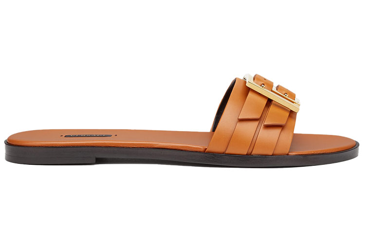 (W) Versace Meander Leather Slide 'Brown' 圖 2