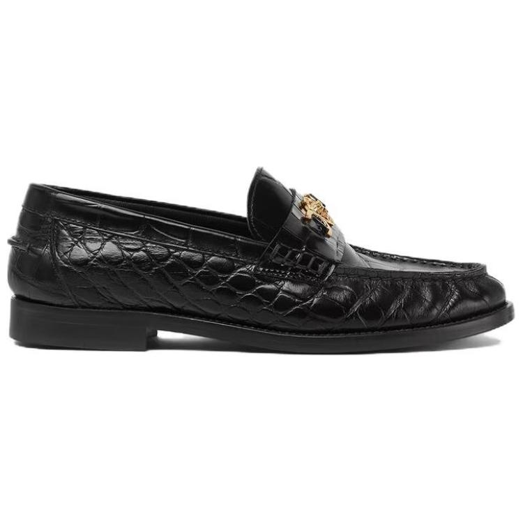 (W) Versace Medusa '95 'Crocodile Pattern Loafer Black Gold' 圖 2