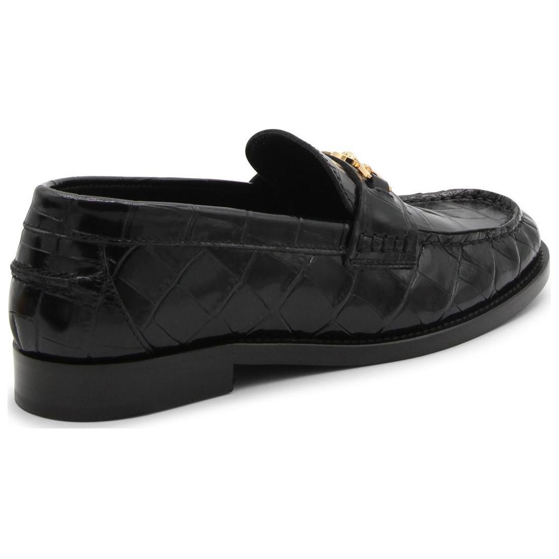 (W) Versace Medusa '95 'Crocodile Pattern Loafer Black Gold' 圖 5