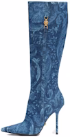 (Women) Versace Medusa '95 Barocco High-Top Boots 'Blue Zipper Pointed Toe' 1013458-1A10019_1D06V (Women) Versace Medusa '95 Barocco High-Top Boots 'Blue Zipper Pointed Toe' 1013458-1A10019_1D06V