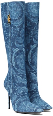 (Women) Versace Medusa '95 Barocco High-Top Boots 'Blue Zipper Pointed Toe' 1013458-1A10019_1D06V Lookbook (Women) Versace Medusa '95 Barocco High-Top Boots 'Blue Zipper Pointed Toe' 1013458-1A10019_1D06V