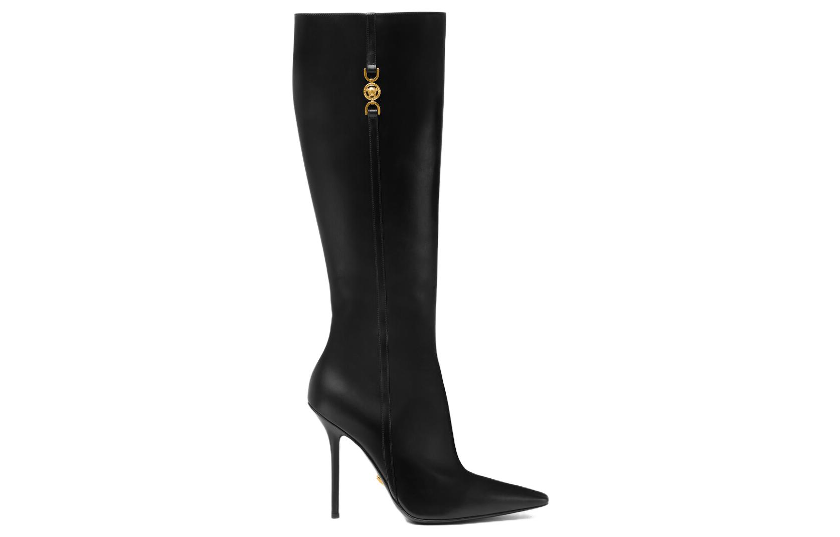 (W) Versace Medusa '95 High Boot 'Black Leather Zip Pointed Toe' 圖 2