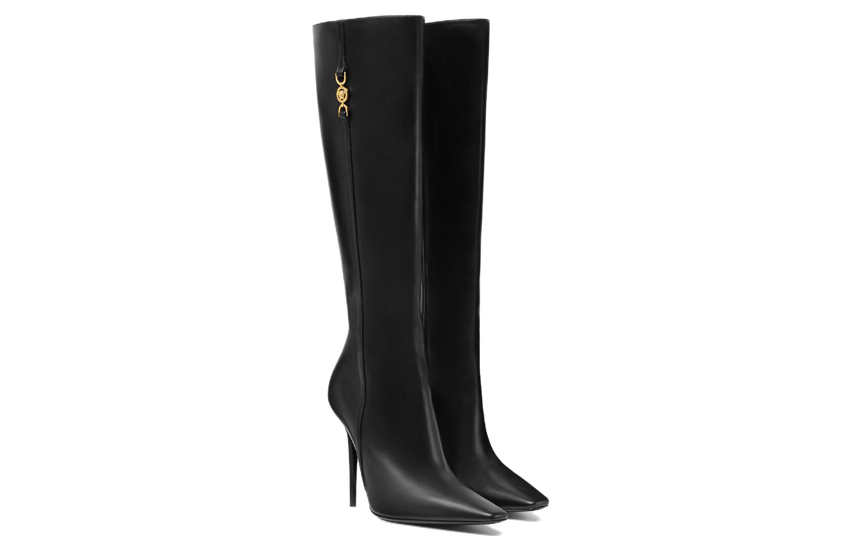 (W) Versace Medusa '95 High Boot 'Black Leather Zip Pointed Toe' 圖 3