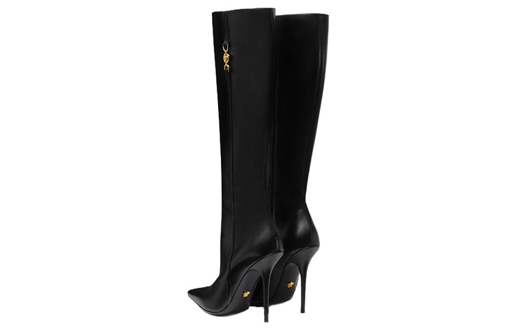 (W) Versace Medusa '95 High Boot 'Black Leather Zip Pointed Toe' 圖 4