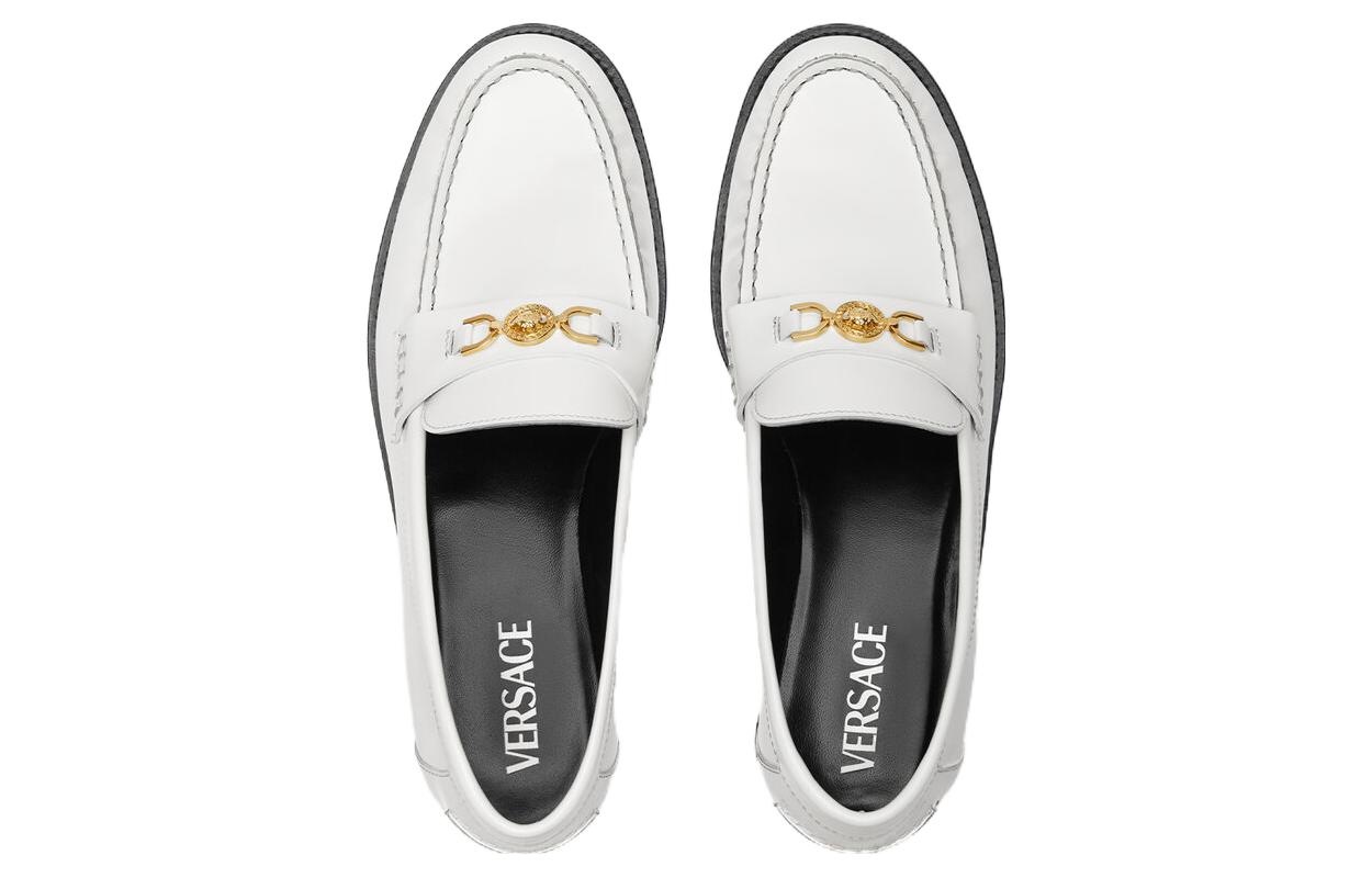 (W) Versace Medusa 'White Leather Round Toe Loafers' 圖 4