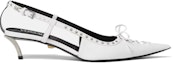 Order (W) Versace Medusa 'Zapatos de Tacón Blanco con Encaje y Tachuelas en Punta' 1007727-1A06446_1W00P
