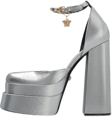(Women) Versace Medusa Aevitas Platform Pumps 'Grey Satin' 1002005-1A04204_1E42V Buy (Women) Versace Medusa Aevitas Platform Pumps 'Grey Satin' 1002005-1A04204_1E42V