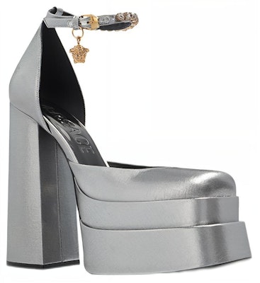 (Women) Versace Medusa Aevitas Platform Pumps 'Grey Satin' 1002005-1A04204_1E42V Order (Women) Versace Medusa Aevitas Platform Pumps 'Grey Satin' 1002005-1A04204_1E42V