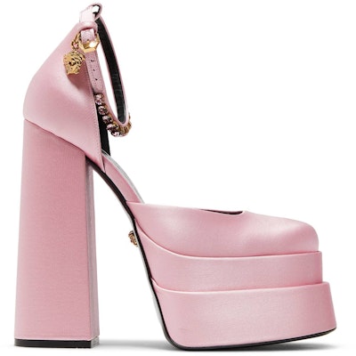 VERSACE 范思哲 Medusa Aevitas 緞面高跟芭比鞋 女款 粉色 Buy VERSACE 范思哲 Medusa Aevitas 緞面高跟芭比鞋 女款 粉色