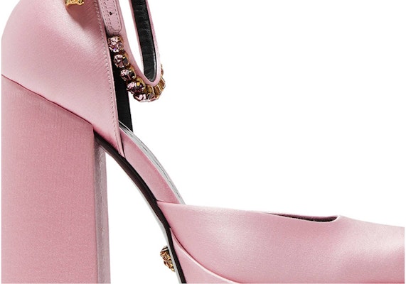 VERSACE 范思哲 Medusa Aevitas 緞面高跟芭比鞋 女款 粉色 Order VERSACE 范思哲 Medusa Aevitas 緞面高跟芭比鞋 女款 粉色