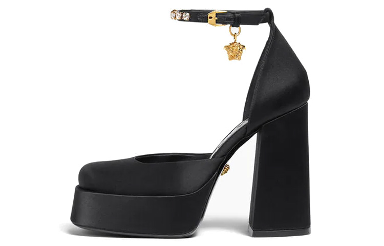 (Women) Versace Medusa Aevitas Platform Pumps Black Gold 1007718-DRA67_1B00V