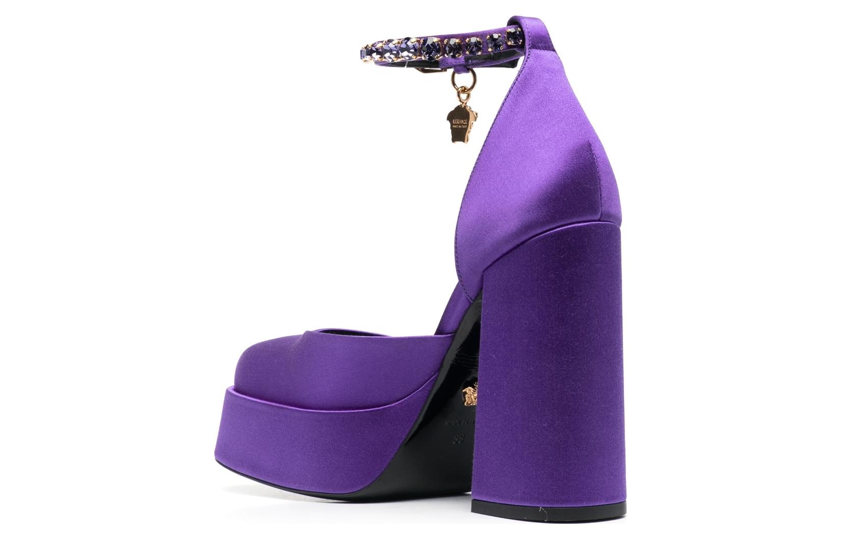 (W) Versace Medusa Aevitas Satin Pumps Purple 圖 4