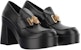 (W) Versace Medusa Biggie 75mm Kasut Lofar Platform Kulit Hitam 1005850-DVT2P1_B00V