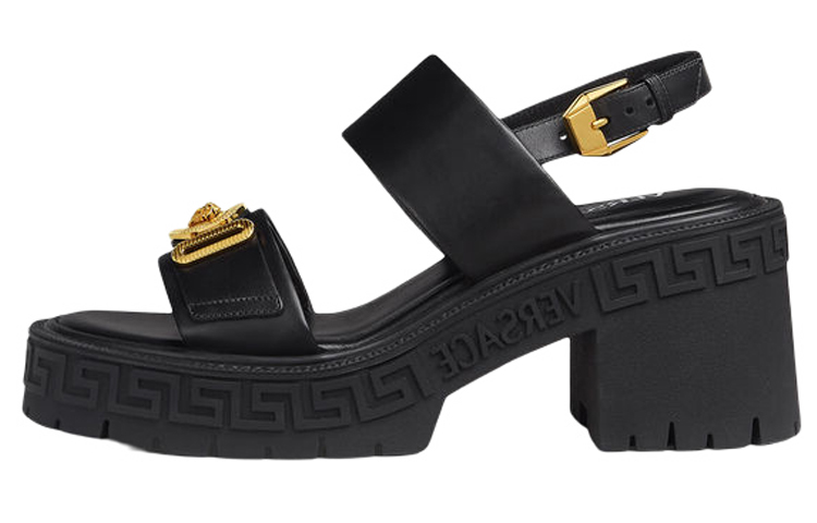 (Women) Versace Medusa Biggie 'Chunky Heel Sandals Black' 1004754-DVT2P_1B00V