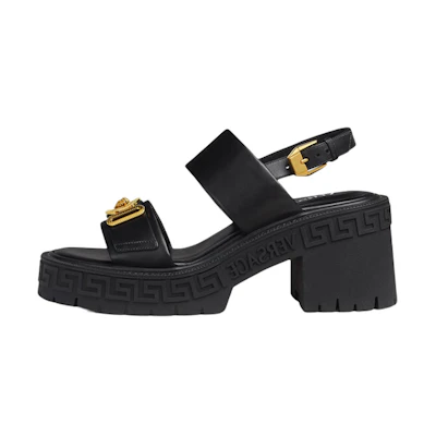 (W) Versace Medusa Biggie 'Chunky Heel Sandals Black'