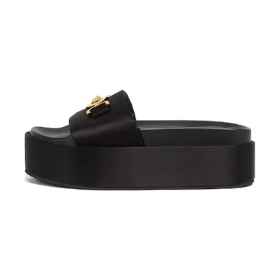 (W) Versace Medusa Biggie 'Satin Platform' Slides 'Black'