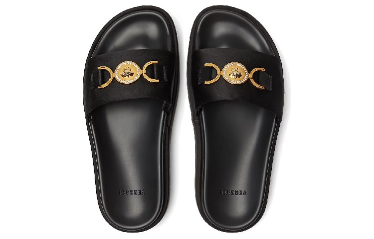 (W) Versace Medusa Biggie 'Satin Platform' Slides 'Black' 圖 2