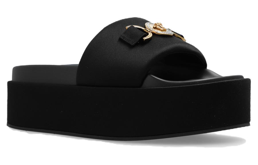 (W) Versace Medusa Biggie 'Satin Platform' Slides 'Black' 圖 3