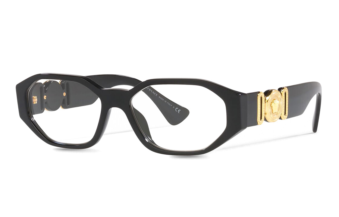 (Women) VERSACE Medusa Biggie Irregular Acetate Optical Glasses Women Black O3320U-OGB154_ONUL