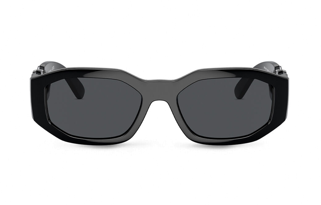 Lookbook (W) 베르사체 메두사 빅지 비정형 나일론 선글라스 블랙. O4361-O54228753_ONUL