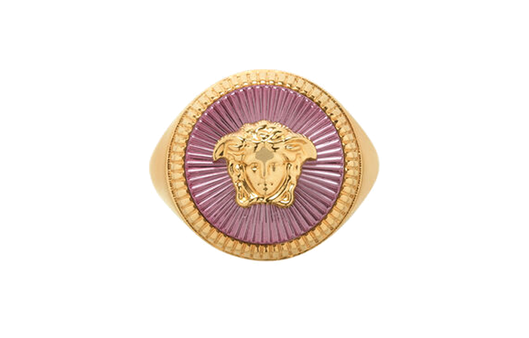 (Women) Versace Medusa Biggie Metal Ring Gold/Purple  Fashion Accessory. 1011600-1A00635_4JJM0 圖 3