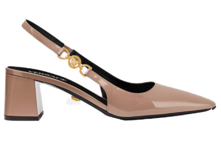 Order (Women) Versace Medusa Brown '95 Buckle Square Toe Block Heel' 1013740-D2VE_1PS0V