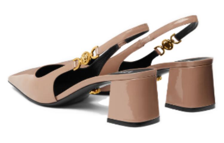 Purchase (Women) Versace Medusa Brown '95 Buckle Square Toe Block Heel' 1013740-D2VE_1PS0V