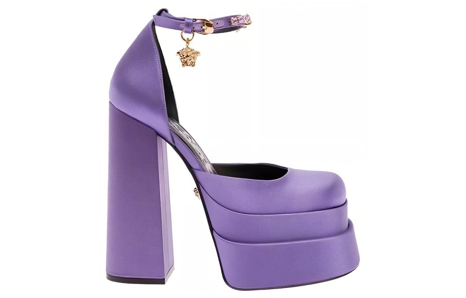 (W) Versace Medusa Buckle Chunky High Heel 'Purple' 圖 2