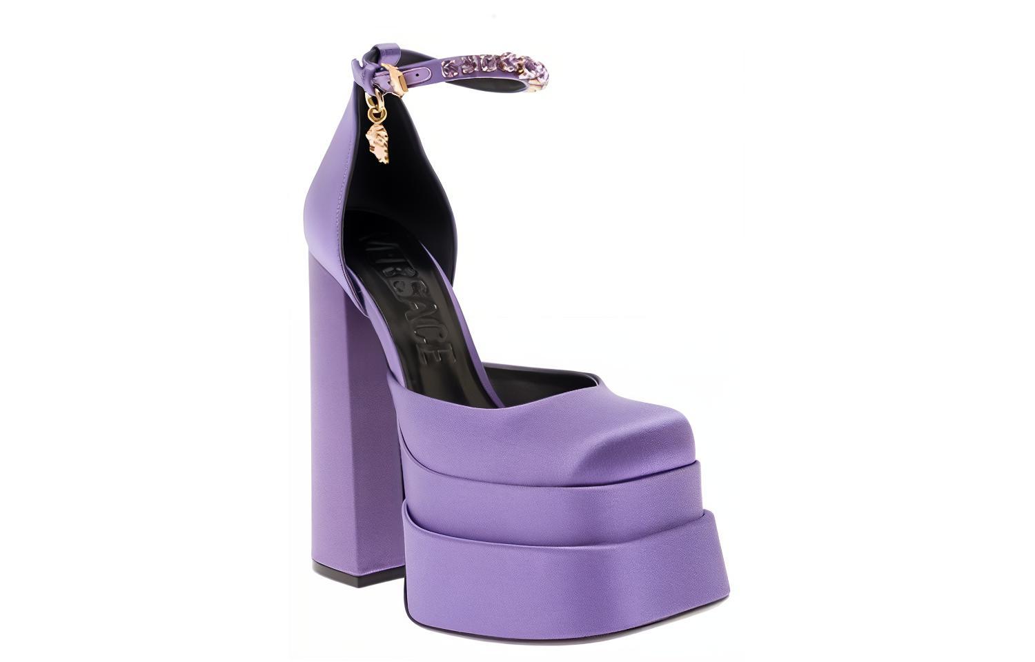 (W) Versace Medusa Buckle Chunky High Heel 'Purple' 圖 3