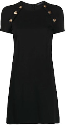 (W) ヴェルサーチ メデューサボタン ニット ミディワンピース レディース ブラック 半袖 A87074-A235850-A1008 Order (W) ヴェルサーチ メデューサボタン ニット ミディワンピース レディース ブラック 半袖 A87074-A235850-A1008