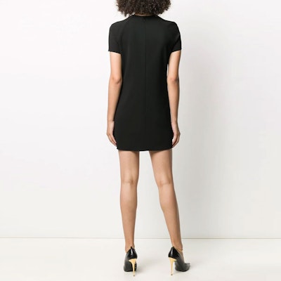 (W) ヴェルサーチ メデューサボタン ニット ミディワンピース レディース ブラック 半袖 A87074-A235850-A1008 Shop (W) ヴェルサーチ メデューサボタン ニット ミディワンピース レディース ブラック 半袖 A87074-A235850-A1008