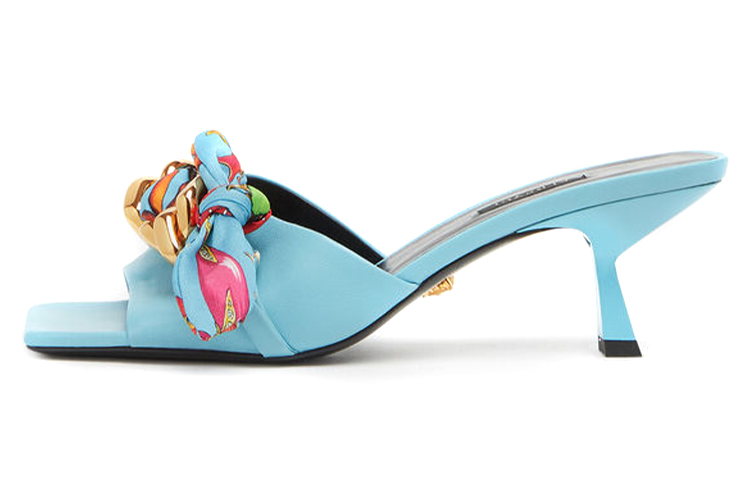 (Women) Versace Medusa Chain Patent Leather Sandals 'Blue' DST563H-DNAF9-1V18V